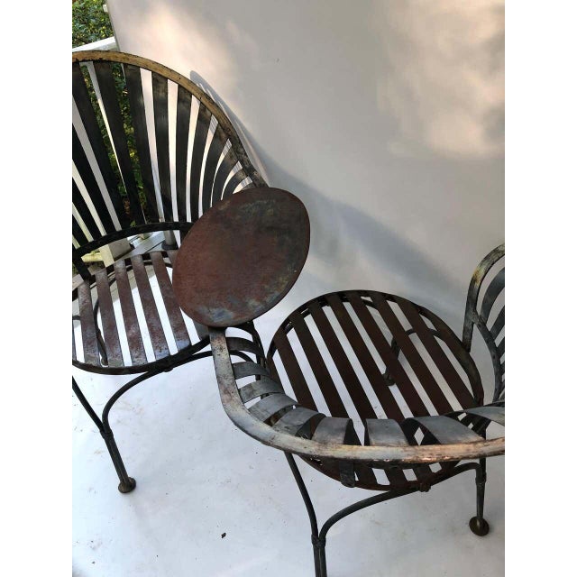 Brown Early 20th Century French Metal Garden Tete a Tete For Sale - Image 8 of 9