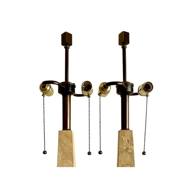 Metal Vintage Coastal Coquina Stone Table Lamps - a Pair For Sale - Image 7 of 12
