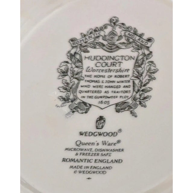 English 1960s Pair of Wedgwood Queensware Salad Plates, Idyllic Scene For Sale - Image 3 of 3