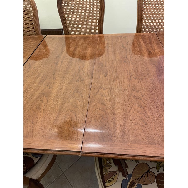 French Provincial Extendable Dining Table & 6 Chairs For Sale - Image 10 of 16
