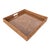 Artifacts Rattan Square Serving Ottoman Trays with Glass Insert in Brown, Large For Sale