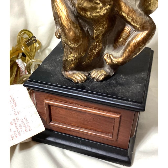 Bombay Monkey Brass Lamps. See No Evil, Hear No Evil, Speak No Evil - a Pair For Sale In West Palm - Image 6 of 11