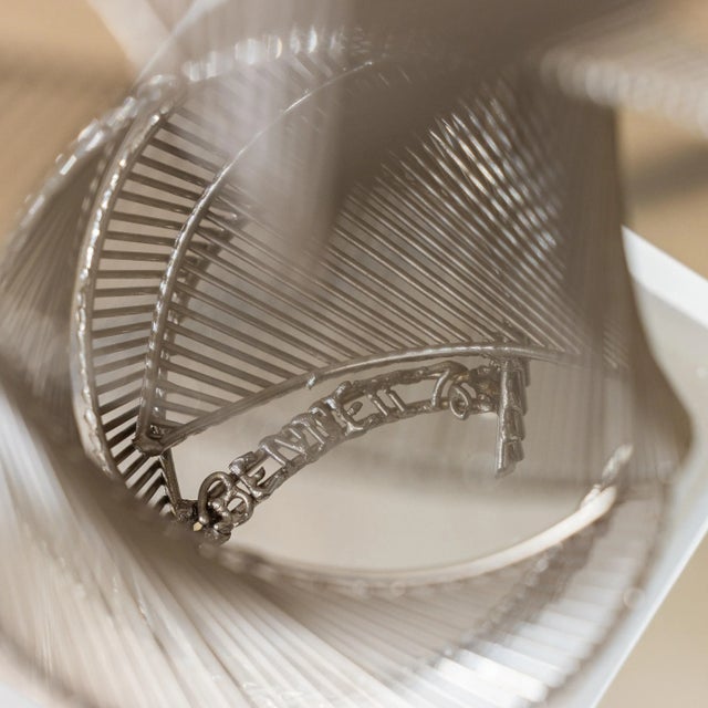 Metal 1976 Bennett Wire Sculpture on Lucite Base – 18” Tall For Sale - Image 7 of 8