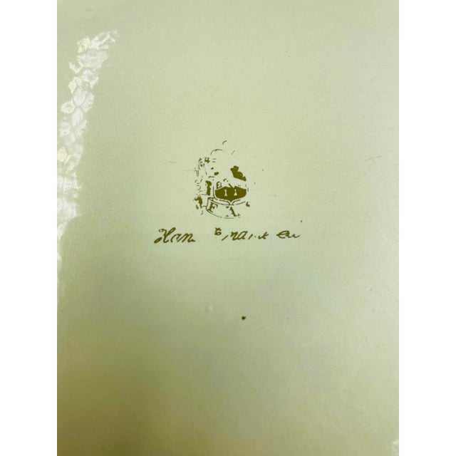 1950s Evans Handsome Gold Tone & Canary-Enamel Dresser Leaf Tray For Sale In Los Angeles - Image 6 of 10