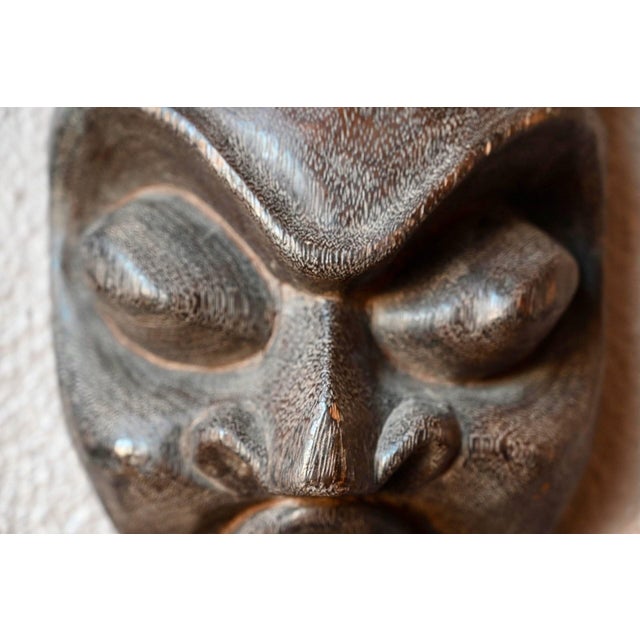Primitive African Mask in Wood, 1960s For Sale - Image 3 of 7