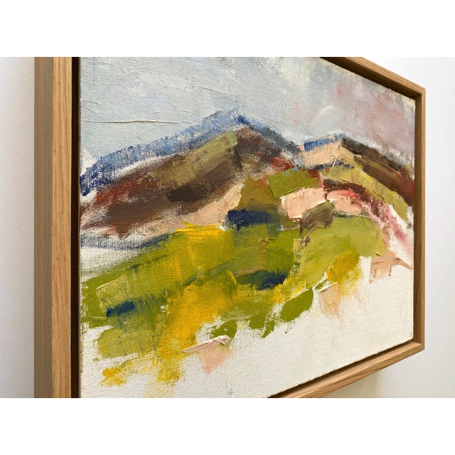 Sky Blue Jim Lyons Contemporary Provincetown " Dunes Landscape " Abstract Expressionist Framed Original en Plein Air Oil Painting For Sale - Image 8 of 18