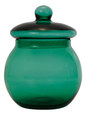 Empoli Vetro Verde Glass Apothecary Jar with Lid, Italy, 1960s