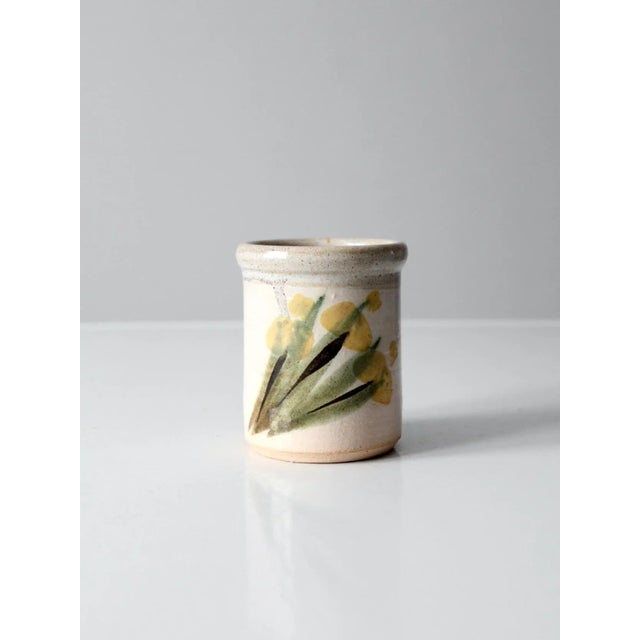 Vintage Hand-Painted Studio Pottery Vase For Sale - Image 9 of 9