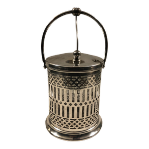 1920s Art Deco Silver Pierced Condiment Jar With Lid