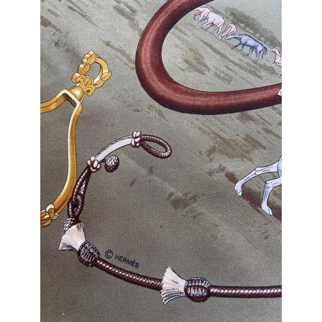 Late 20th Century HERMÈS PAMPA Silk scarf designed by Jean De Fougerolles 1986 For Sale - Image 5 of 9