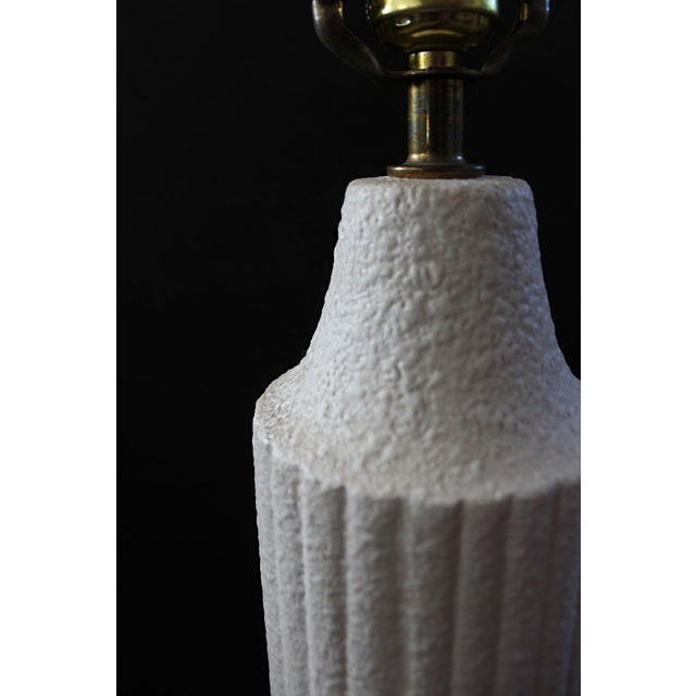 1950s Mid Century Modern White Textured Table Lamp Chairish