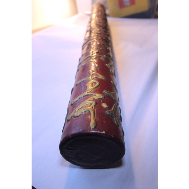 Chinese Decorative Chinese Vintage Replica Scroll Document Holder Tube For Sale - Image 3 of 8