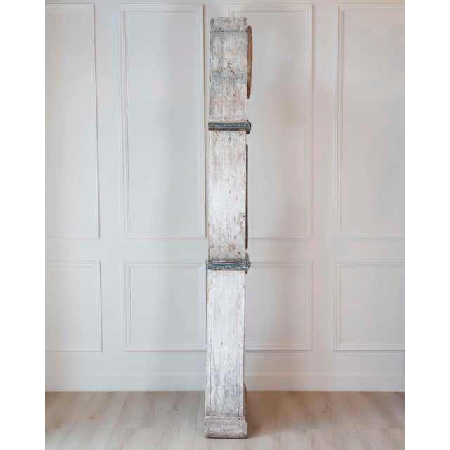 Mid-Century Modern 19th Century Scandinavian Painted Pine Longcase Clock For Sale - Image 3 of 11