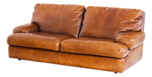 Vintage Camel Leather Convertible Sofa Bed, France, 1980s