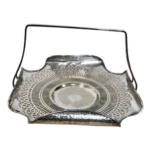 Antique Victorian or Edwardian Silver-Plated Basket, Matthias Spencer & Sons
