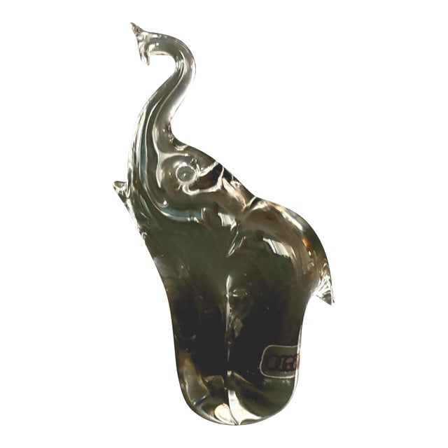 Vintage Ogetti Murano Glass Elephant Sculpture – Made in Italy For Sale