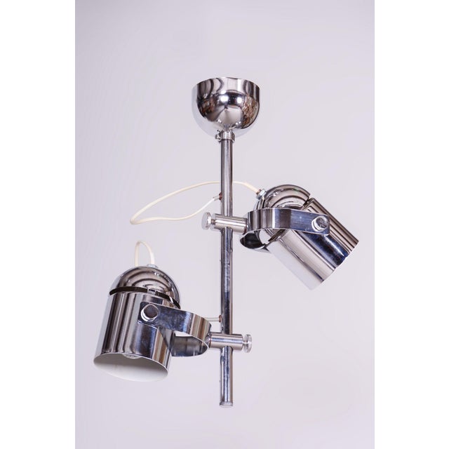 Mid-Century Modern Mid-Century Modern Chandelier in Chrome by J. Indra for Combi Lux, Czech, 1960s For Sale - Image 3 of 11