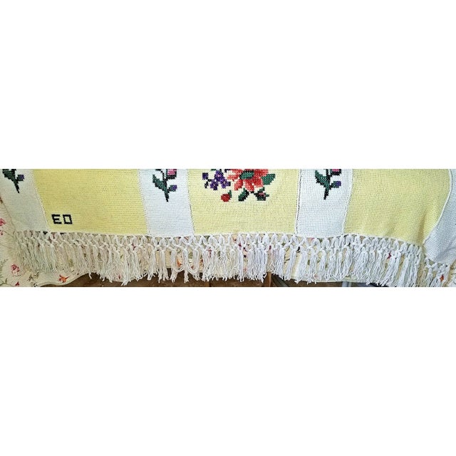 1970s Hand-Knit Queen Sized Bed Throw Aghan For Sale - Image 9 of 11