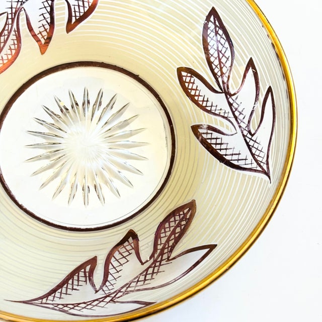 Mid Century Glass Leaf Bowl For Sale - Image 4 of 9