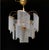 1980s Vintage Italian Murano Milk Glass Rod Tiered Chandelier A striking 1980s Italian vintage chandelier featuring...