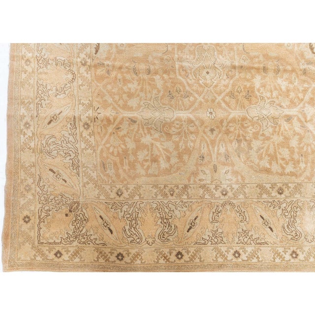 Antique Persian Tabriz Botanic Handwoven Wool Rug For Sale In New York - Image 6 of 11