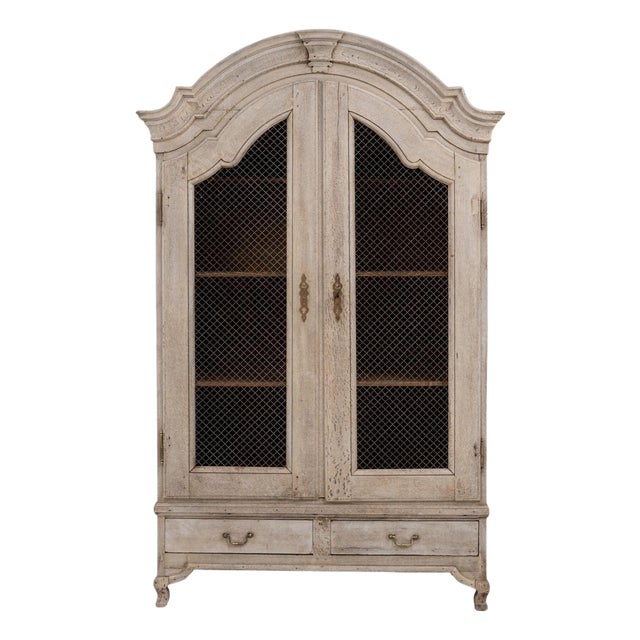 19th Century French Louis XV Style Cabinet with Wire Mesh Doors For Sale