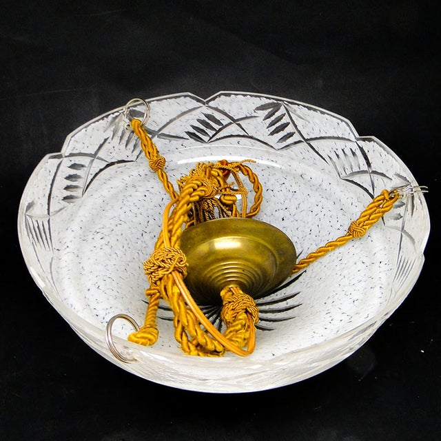 Art Deco Ample Lamp, Poland, 1950s, in Very Good conditions. Designed 1950 to 1959 European Plug (up to 250V).The wiring...