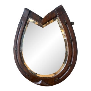 Antique French Horseshoe Mirror For Sale
