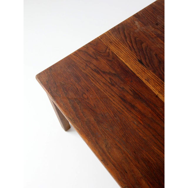 Early 20th Century Antique Oak Schoolhouse Work Table For Sale - Image 5 of 18