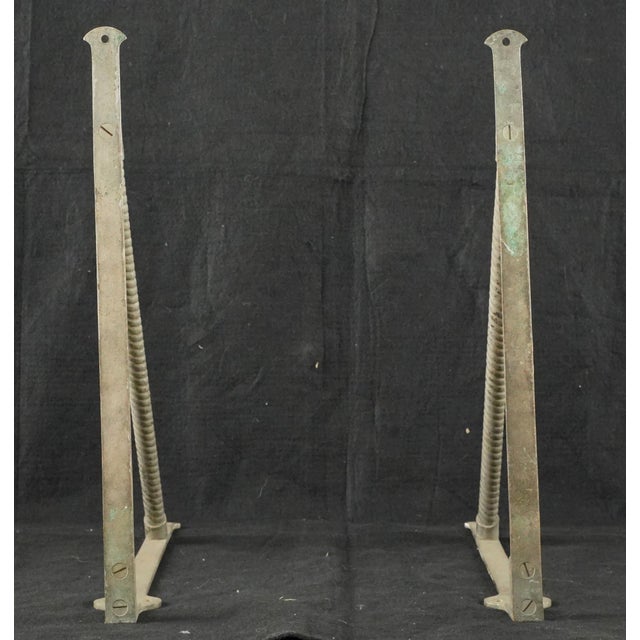 Pair of Nickel Plated Brass Wall Mount Shelf Brackets For Sale - Image 6 of 6