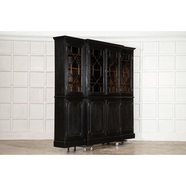 19th Century English Monumental Ebonised Mahogany Bookcase For Sale - Image 3 of 18