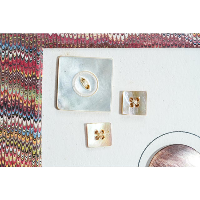 Fascinating Collection of Framed Mother of Pearl Antique Buttons Clothing Fashion For Sale - Image 11 of 14