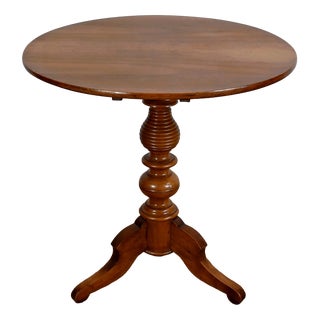 Late 19th Century Louis Philippe Style Walnut Pedestal Table For Sale
