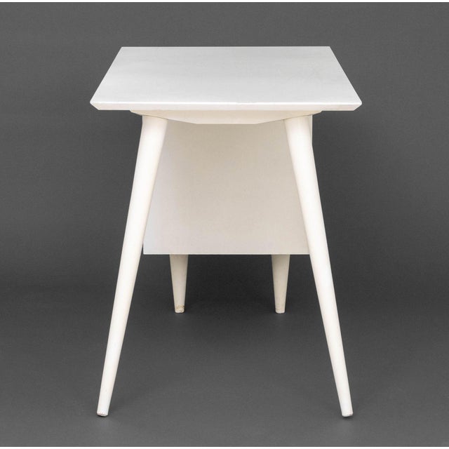 Wood Paul McCobb Style White Painted Desk For Sale - Image 7 of 8
