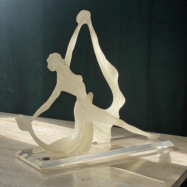 Early 21st Century Monique Sculpture Art Deco Lucite Dancing Lady
