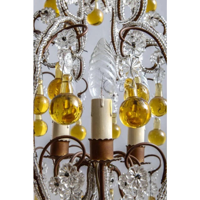 1920s French Regency Crystal Beads Chandelier, 1920s For Sale - Image 5 of 6