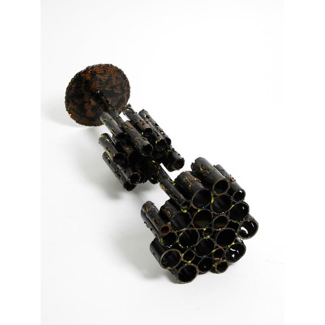 Large Italian Sculptural Brutalist Iron Candleholder by Marcello Fantoni, 1950s For Sale - Image 4 of 14