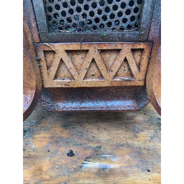 Massive Vintage Wrought Iron Architectural Lantern – Estate Courtyard / Outdoor Garden Light For Sale - Image 4 of 6