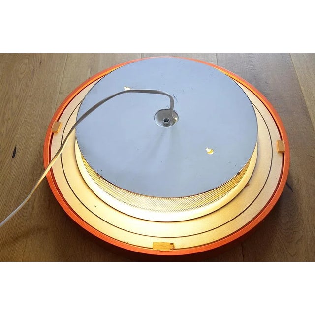 Illuminated Wall Mirror in Orange, 1970s For Sale - Image 6 of 7
