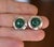 Vintage Sterling Silver Malachite Clip-on Stud Earrings, A Pair For Sale - Image 14 of 18