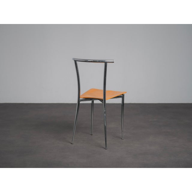 Postmodern Chrome Dining Chairs from Segis, Italy, 1990s, Set of 4 For Sale - Image 6 of 11