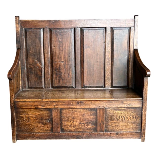 Antique Oak Country Bench, 1780 For Sale