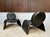 Black Calypso C35 Leather Lounge Chairs by Vittorio Introini for Saporiti, Italy, 1980s, Set of 2 For Sale - Image 8 of 18