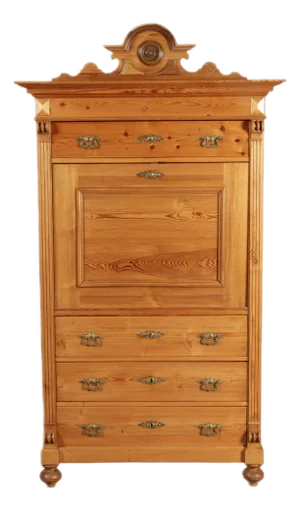 Antique Secretaire in Softwood, 1880