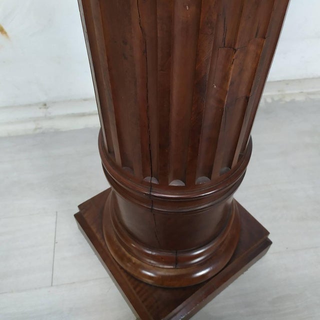 Vintage Brown Walnut Column For Sale - Image 15 of 17