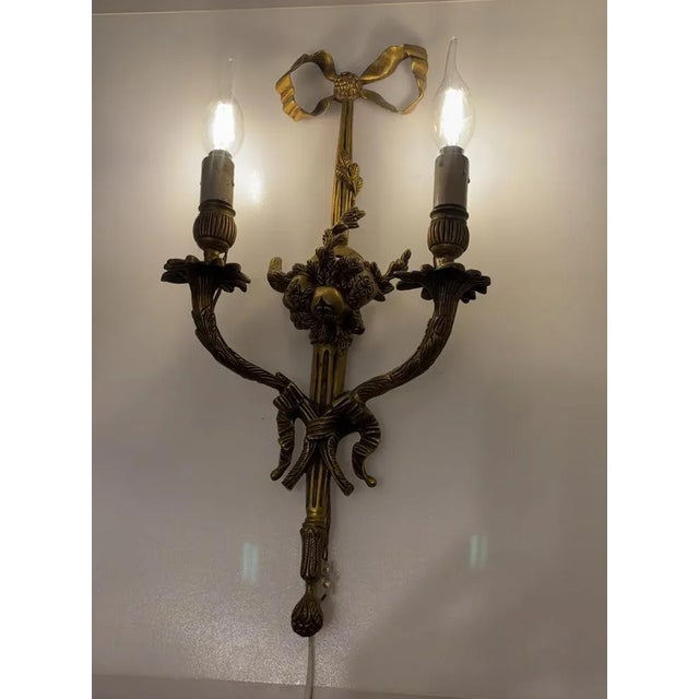 Antique bronze fruit sconces 1920’s originally only used with candles we have wired them so they can be used with...