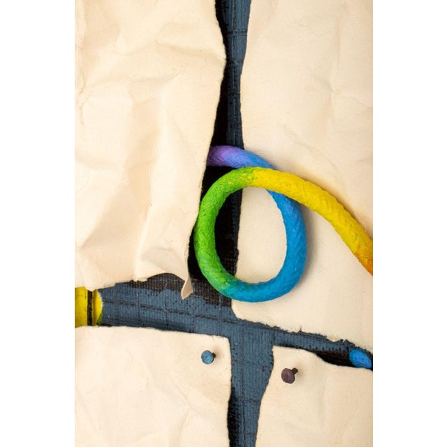 White Domenick Capobianco Abstract Mixed Media Collage For Sale - Image 8 of 11