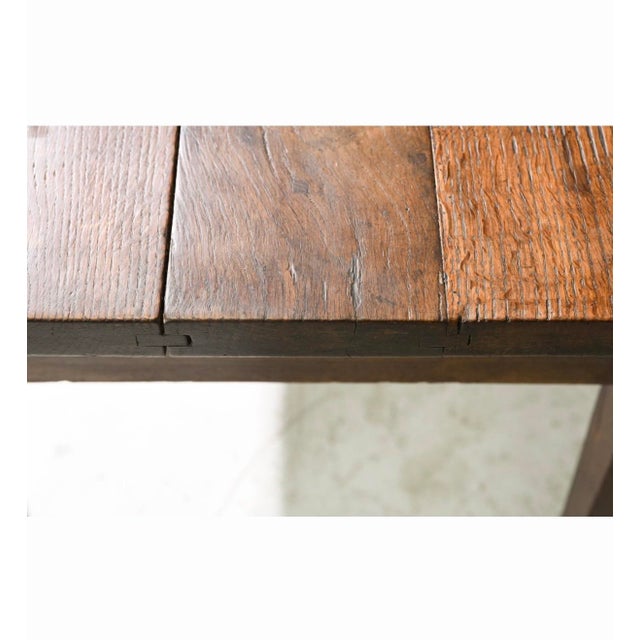 Late 19th Century French Rustic Farmhouse Table With 2 Drawers For Sale - Image 6 of 6