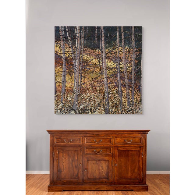 Autumn Fully Present by Deb Komitor | Oil Painting of trees and autumn foliage For Sale - Image 4 of 5
