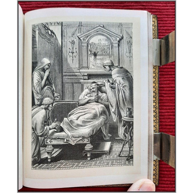 (1881) Silver Clasped Christian Roman Missal - Fine Binding Illustrated Antique Christian Bible Art For Sale - Image 15 of 18